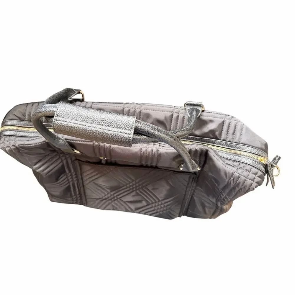 Tommy Bahama Black Quilted Weekender Travel Tote